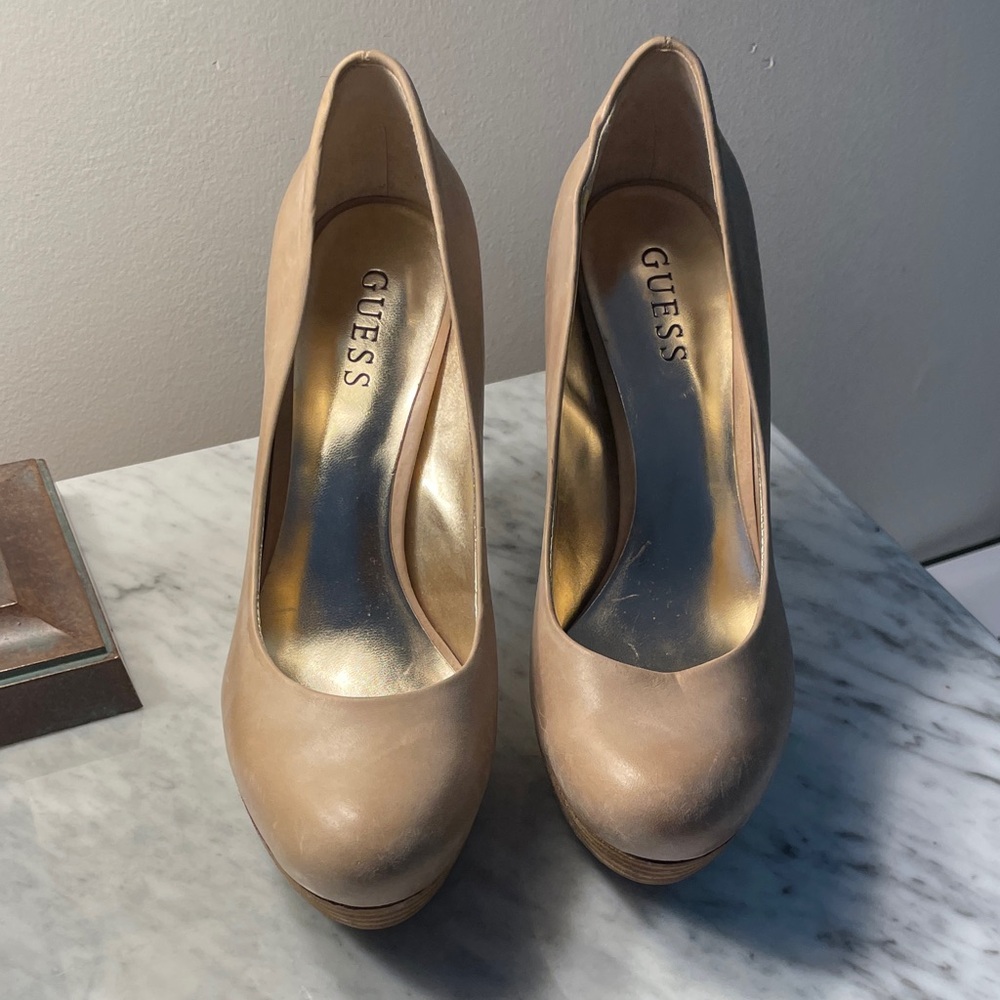 GUESS Women's Tan Platform Heels